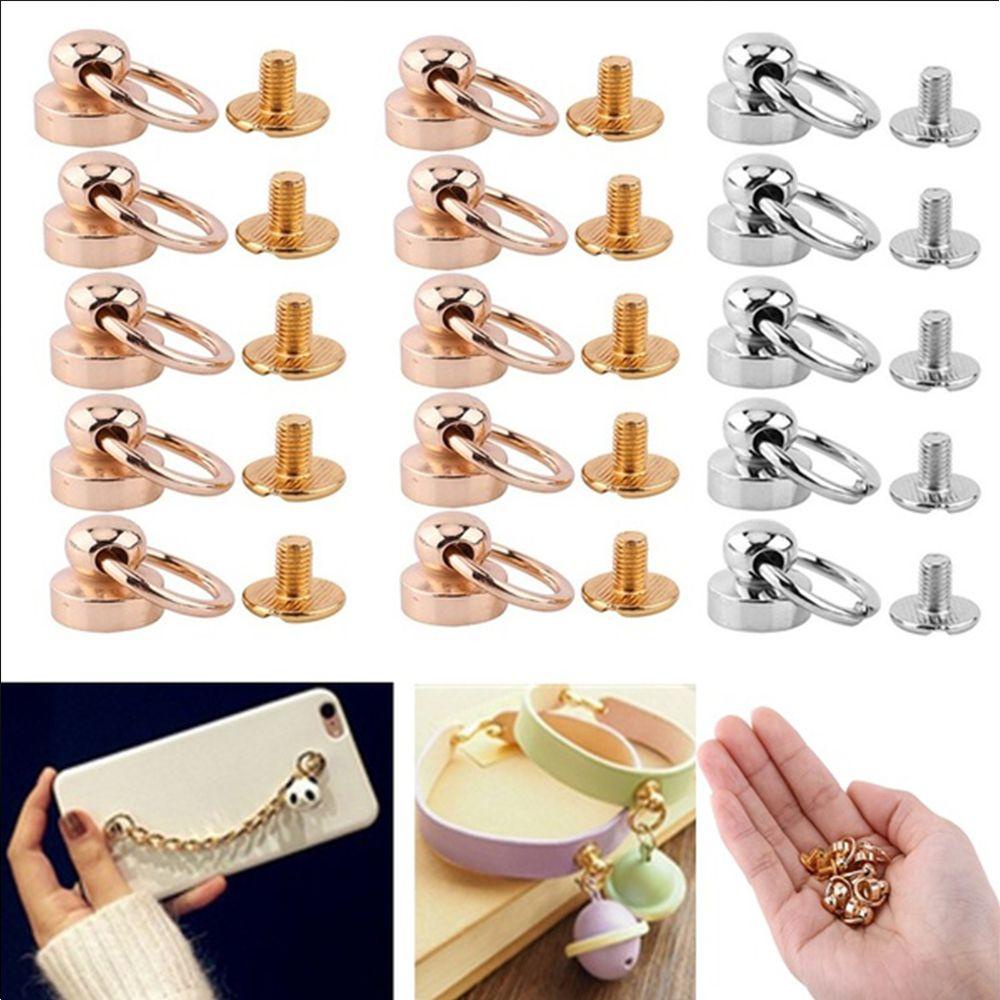 Bộ 10 Đinh Tán Đồng Thau Đầu Tròn Nhiều Màu Sắc Dùng Trang Trí Điện Thoại/ Đồ Da Thủ Công