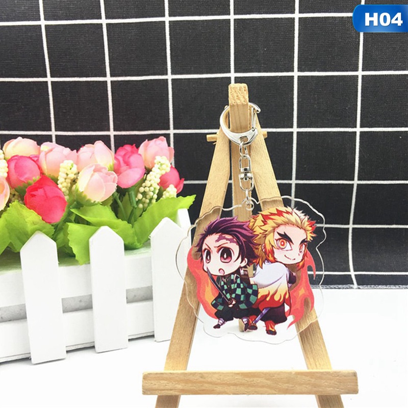 flowersqueen Hot sale Demon Slayer Keychain Anime Peripheral Acrylic Creative Pendant Keychains