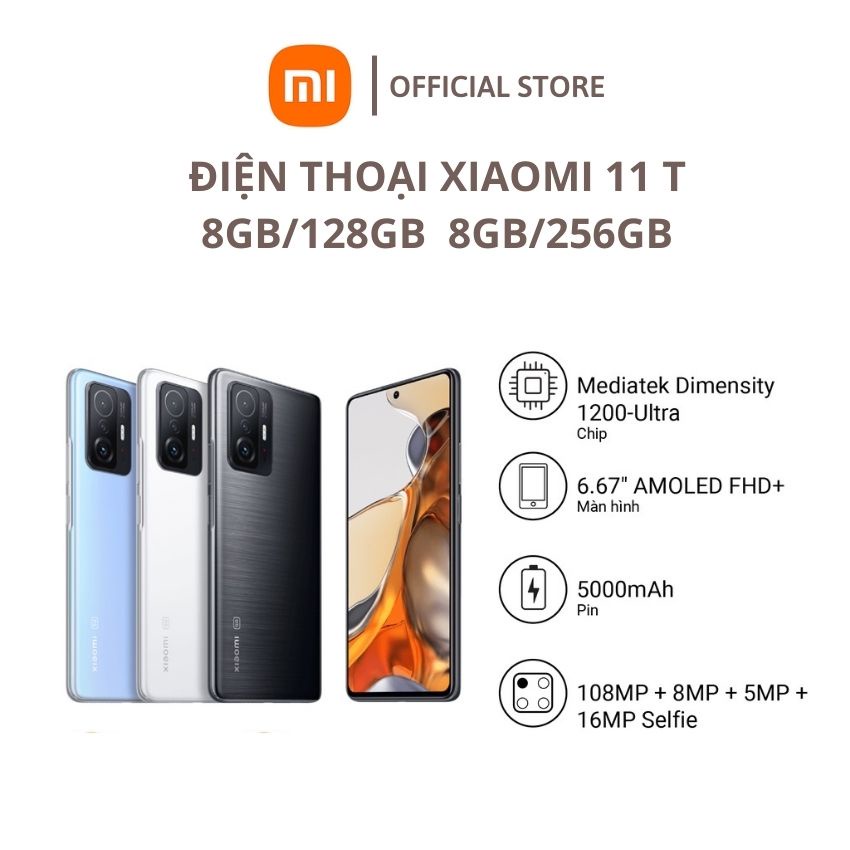 Điện thoại 11T 8+128GB | Pin 5000mAh | MediaTek DIMENSITY 1200 | Sạc nhanh 67W