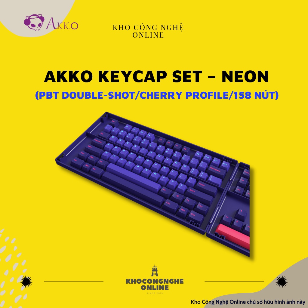 AKKO Keycap set – NEON (PBT Double-Shot/Cherry profile/157 nút)