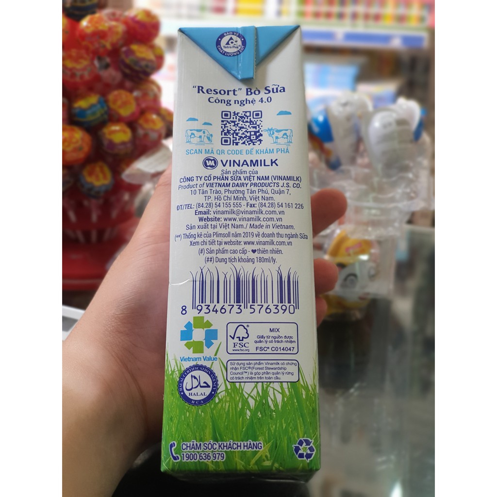SỮA TƯƠI TIỆT TRÙNG VINAMILK 100%  HỘP 1L
