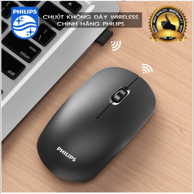 Chuột không dây wireless Philips - Thiết kế văn phòng - Kiểu dáng sang trọng