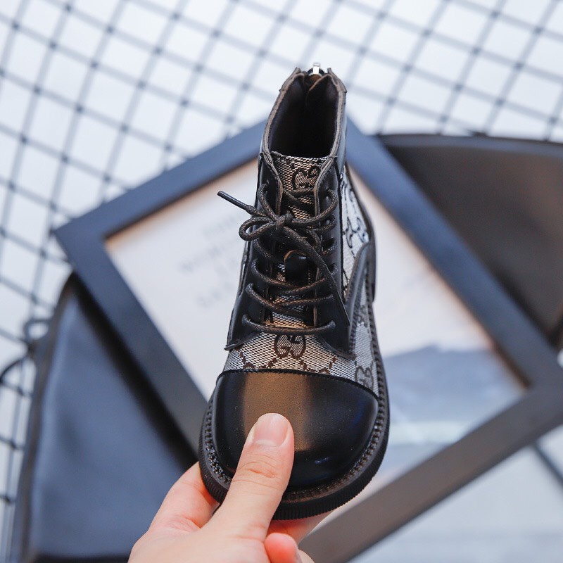 Giày bốt cao cổ bé - Bốt GD  khóa kéo sau sành điệu phong cách Hàn Quốc cho bé size 26-36  PL2021- 515