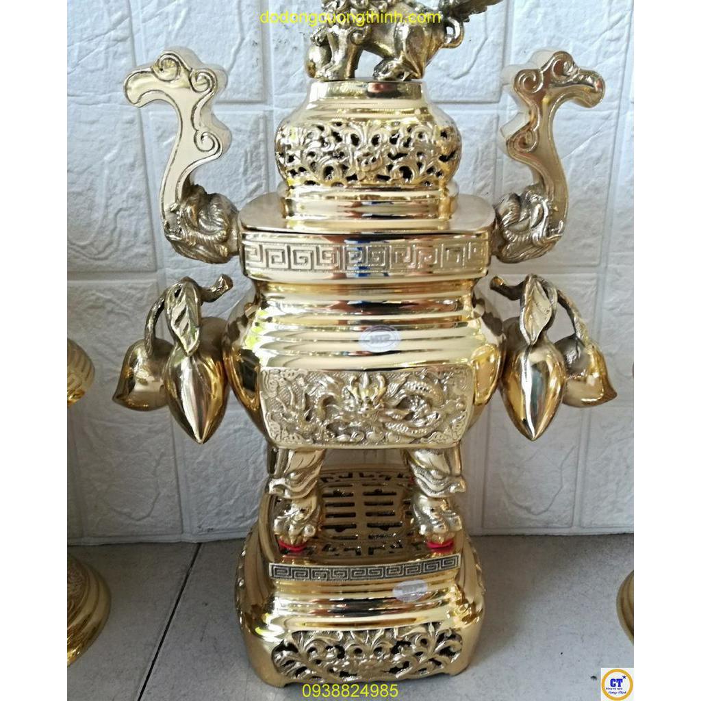 Đỉnh lư vuông 45cm trái đào