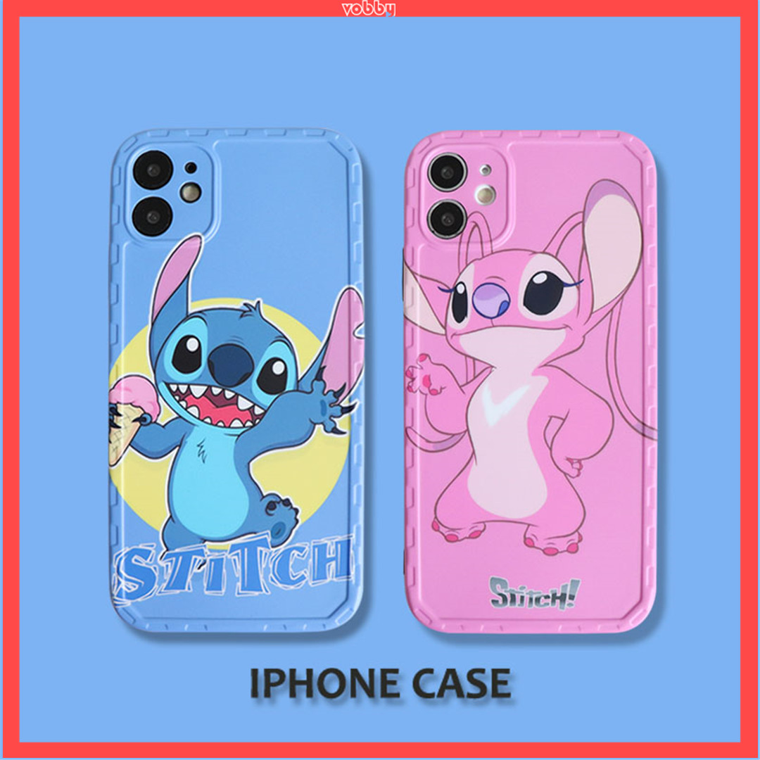 Soft Plastic Phone Cases Cute Couple cartoon Popular logo stitch Case suitable for iPhone12 mini 11 PRO MAX 7/8plus SE2020 X/XS XR XSMAX