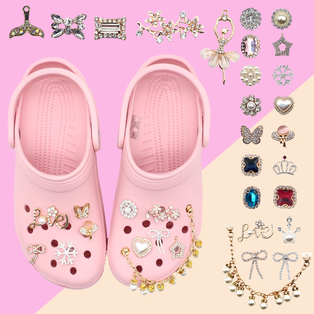 Jibbitz Khóa Crocodile crocs Mermaid Tail/Ballerina/Metal Chain Giày Charm DIY Phụ kiện giày có thể tháo rời Sandals Phụ kiện trẻ em Quà tặng