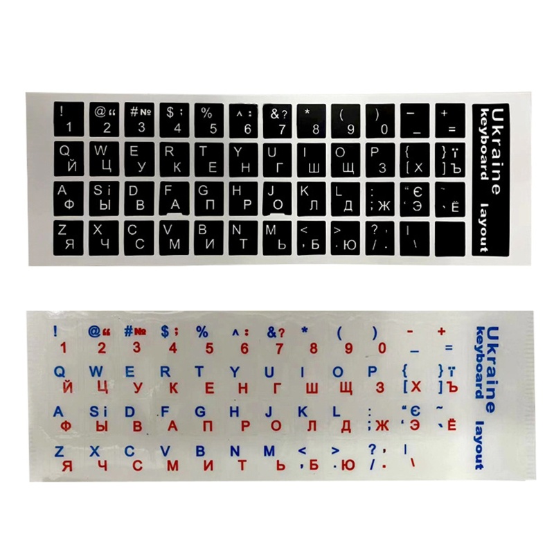 Miếng Dán Nút Bàn Phím Ukraine Màu Đen Nhám Trong Suốt Chống Nước