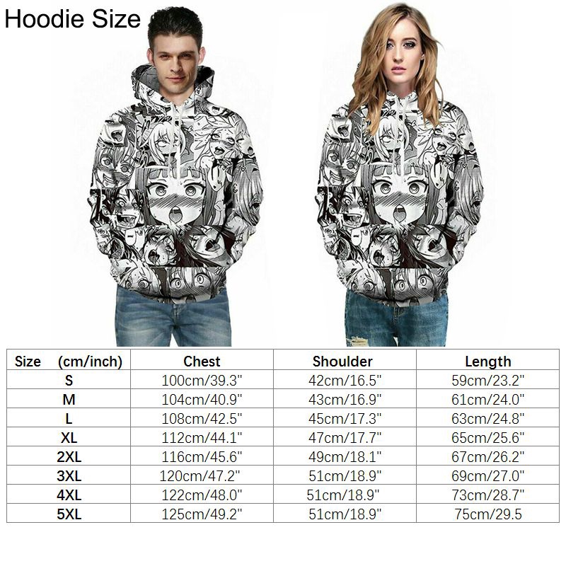 Ahegao Anime Face Hentai Manga 3D Printing Funny Hoodie Sweatshirt Suits Cosplay Costume