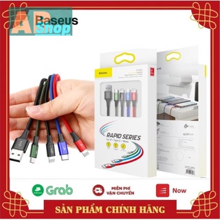 Cáp sạc đa năng baseus rapid series 4 trong 1 cho smartphone & tablet android (3.5a, 1.2m, type c/ micro