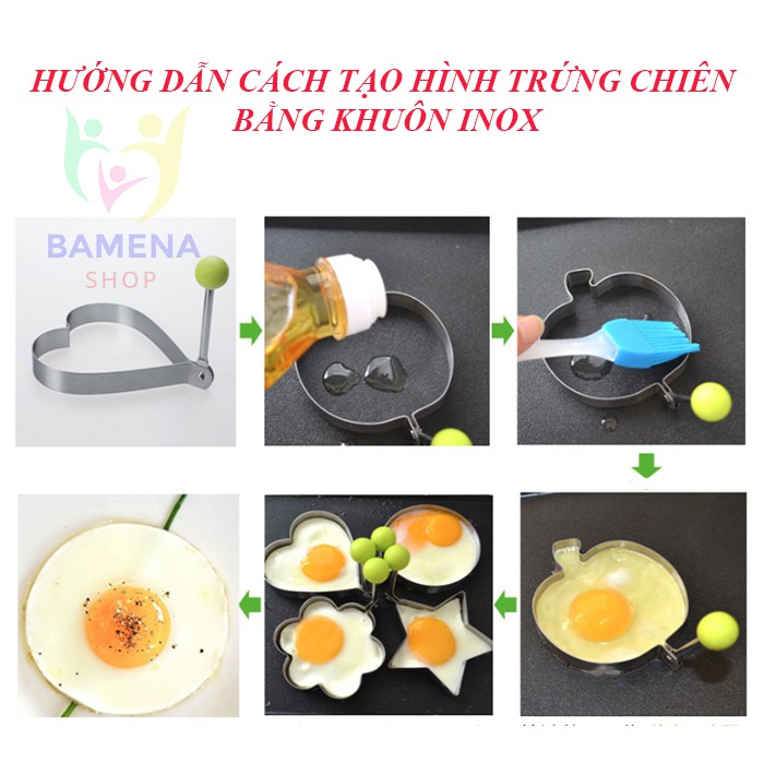  Khuôn inox tạo hình trứng rán, trứng chiên và bánh rán cho bé DC08