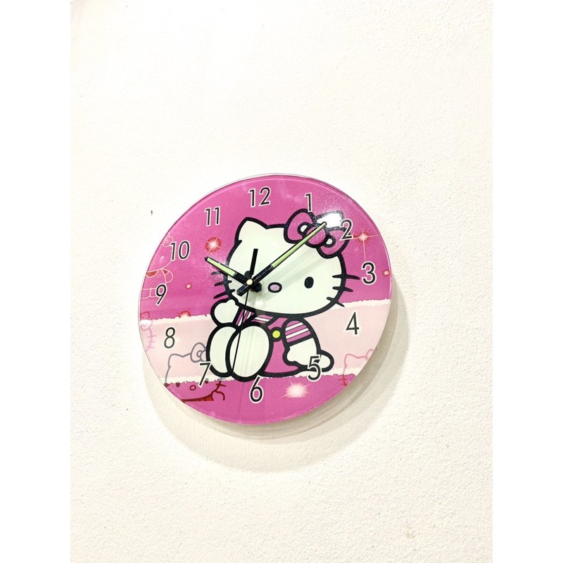 [ Đồng hồ KÍNH] trang trí treo tường mẫu mèo Hello Kitty