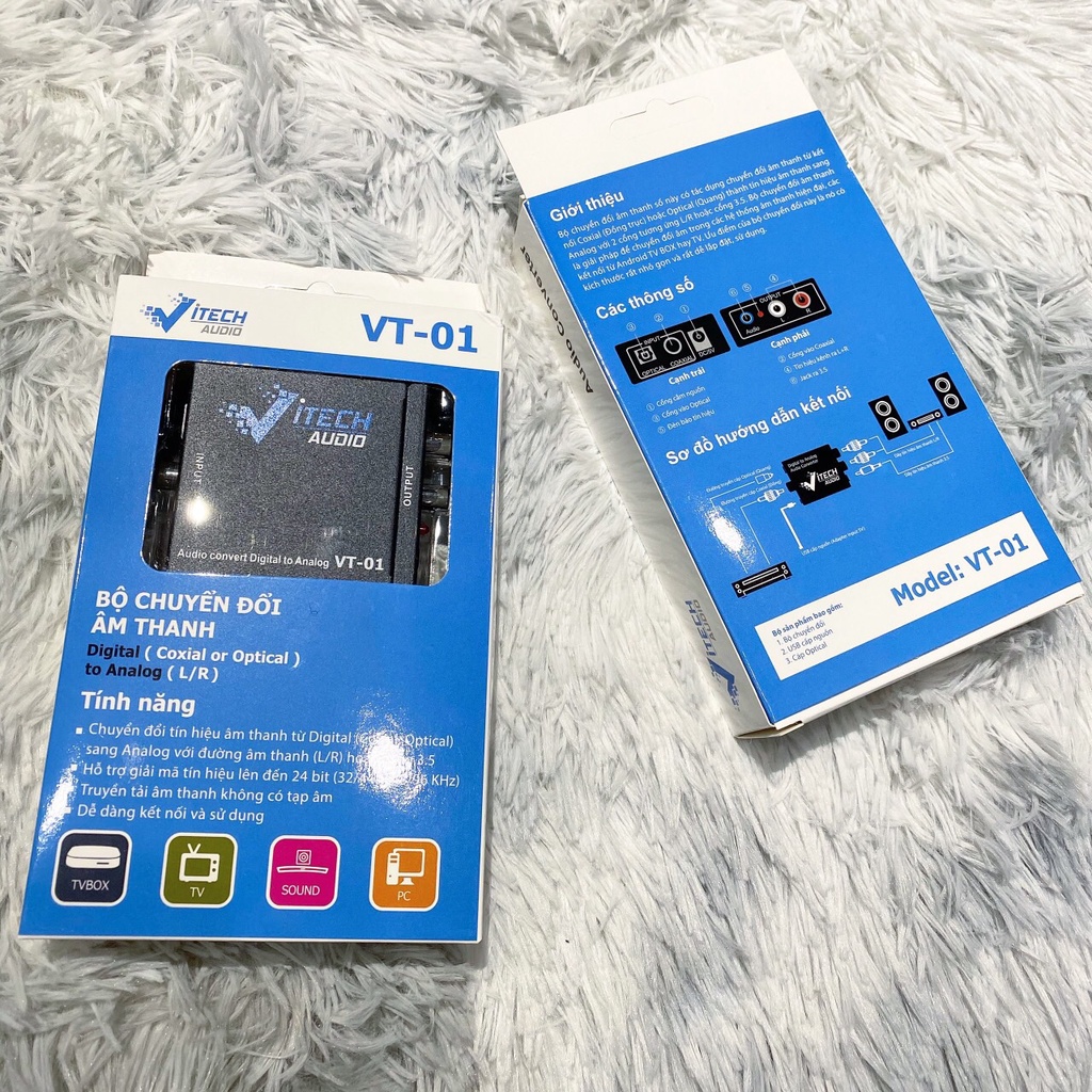 Bộ chuyển đổi âm thanh Optical ra AV ViTECH VT01  Tặng kèm dây quang