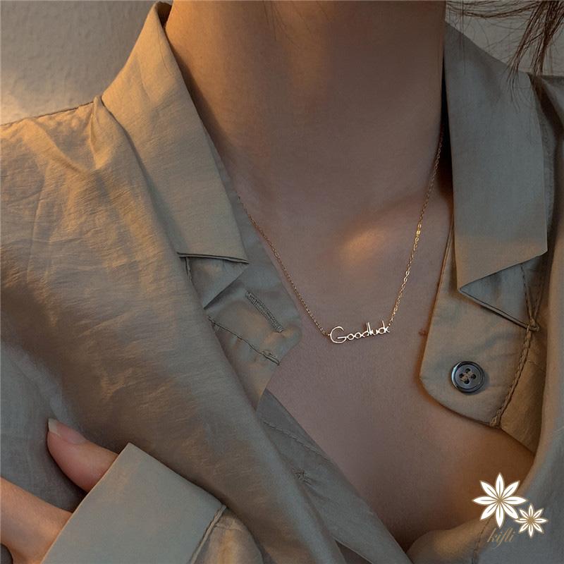 【Kifli】Vòng cổ Mặt Chữ May Mắn Thời Trang Dành Cho Nữ