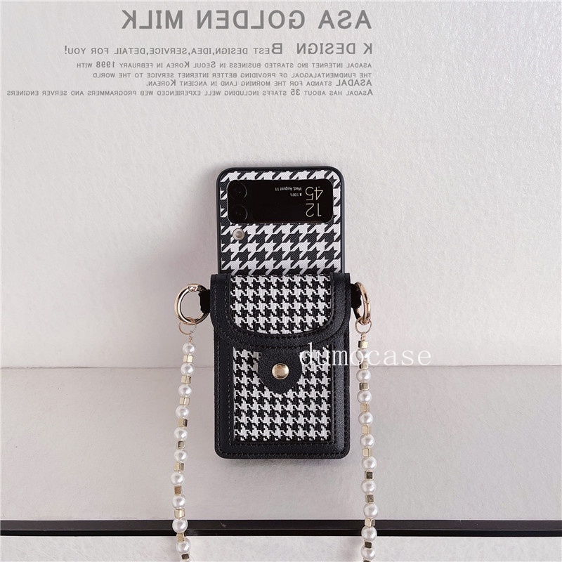 Ốp Điện Thoại Da Dạng Ví Có Dây Đeo Chéo Cho Samsung Galaxy Z Flip 4 3 5G