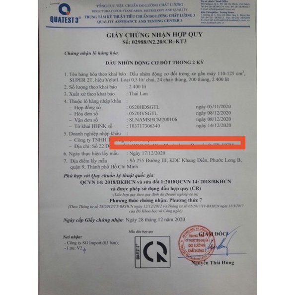 NHỚT THÁI 2T VELOIL HÀNG NHẬP CHÍNH HÃNG