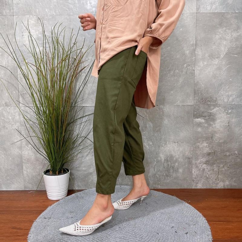 Quần Dài Lưng Thun Ống Rộng Phối Túi Phong Cách Cá Tính | BigBuy360 - bigbuy360.vn