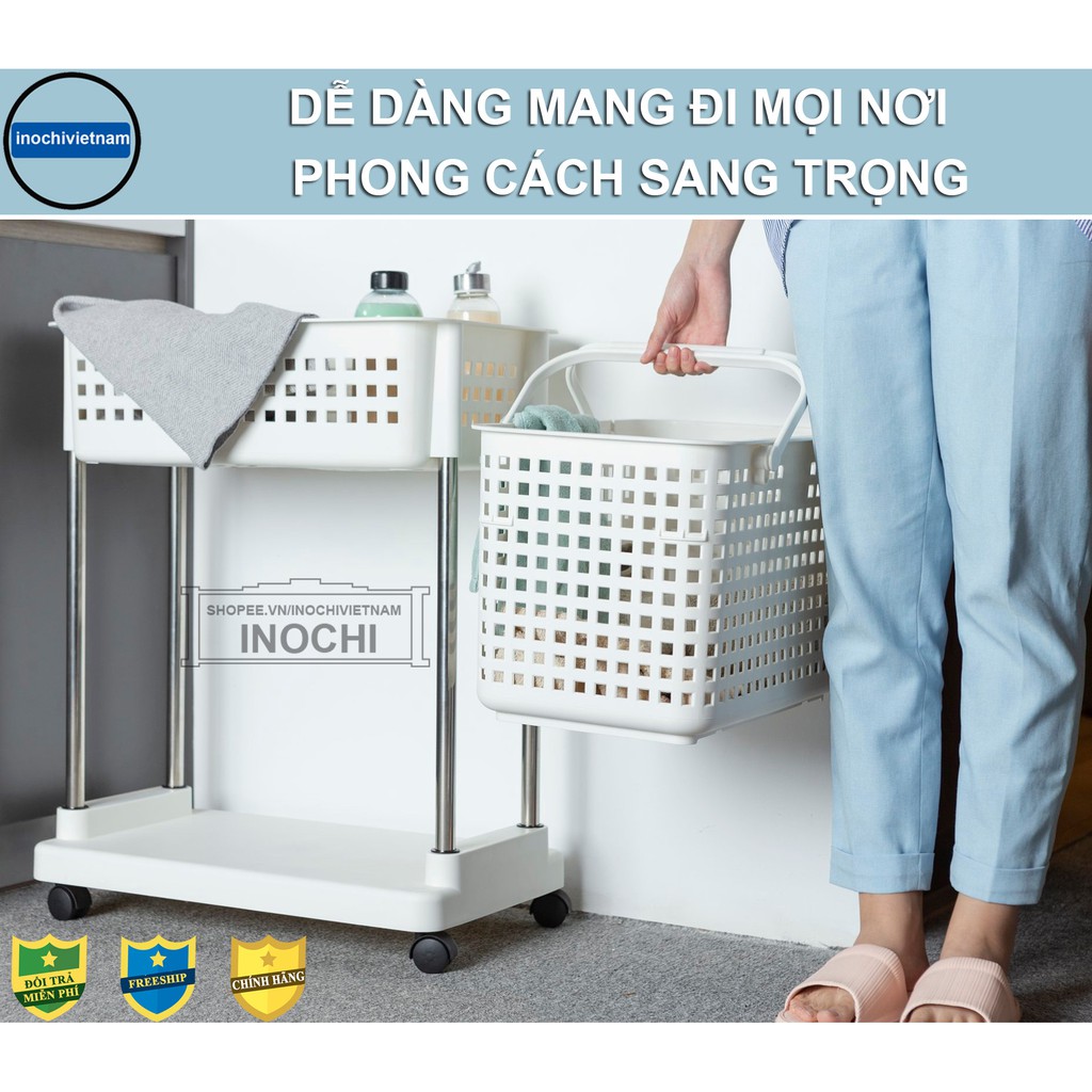 Giỏ đựng đồ -Giỏ xách quai giữa TOKYO INOCHI Nhựa Cao Cấp Chắc Chắn Sang Trọng đựng đồ tiện lợi