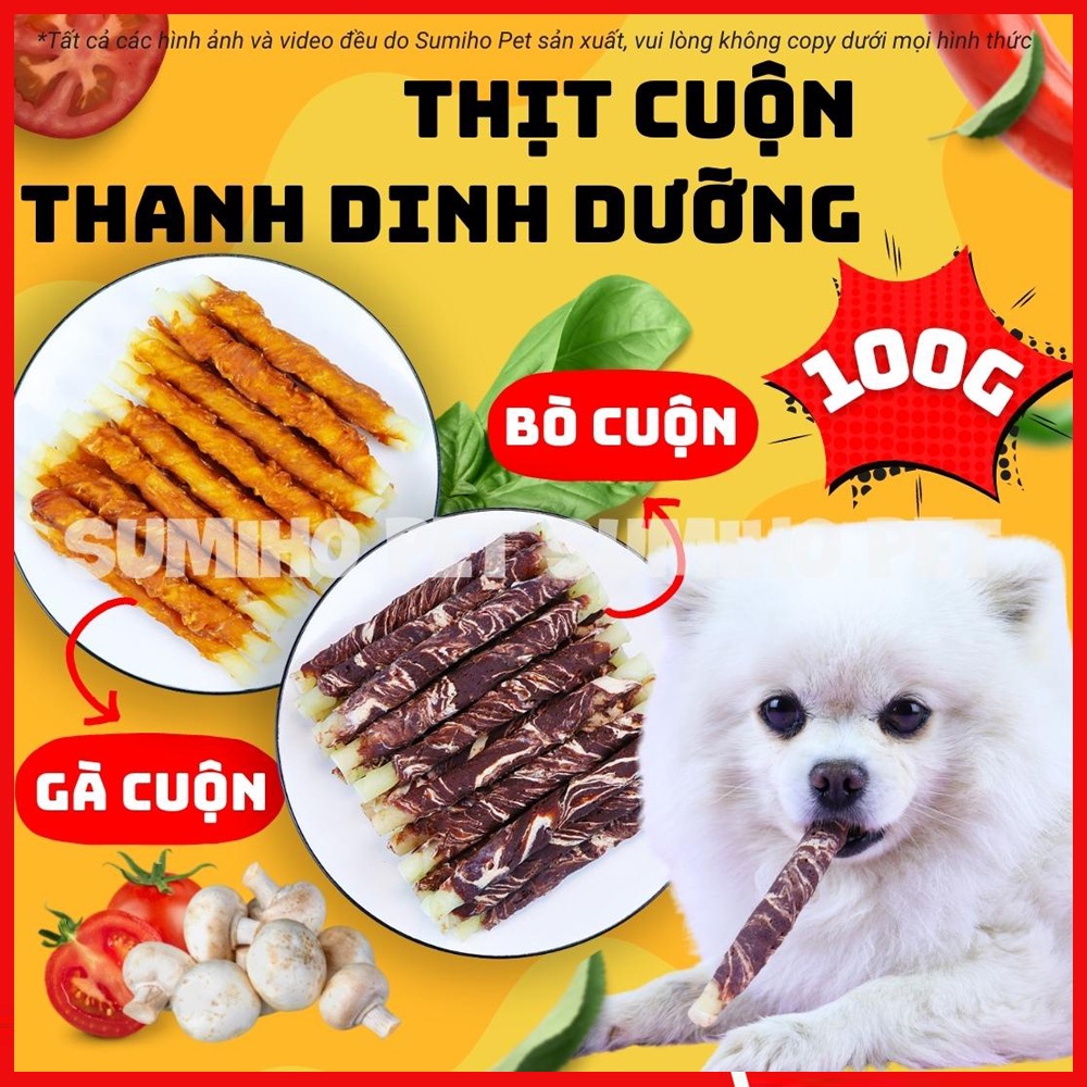 Bánh thưởng cho chó Dr.Dingo (Bò/Gà cuộn thanh dinh dưỡng) (100gr/4 cây)