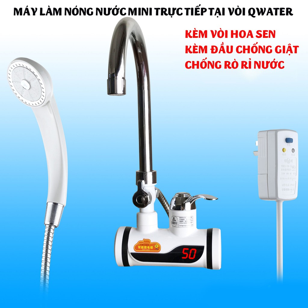 Vòi nước nóng trực tiếp có sen tắm cao cấp chống giật