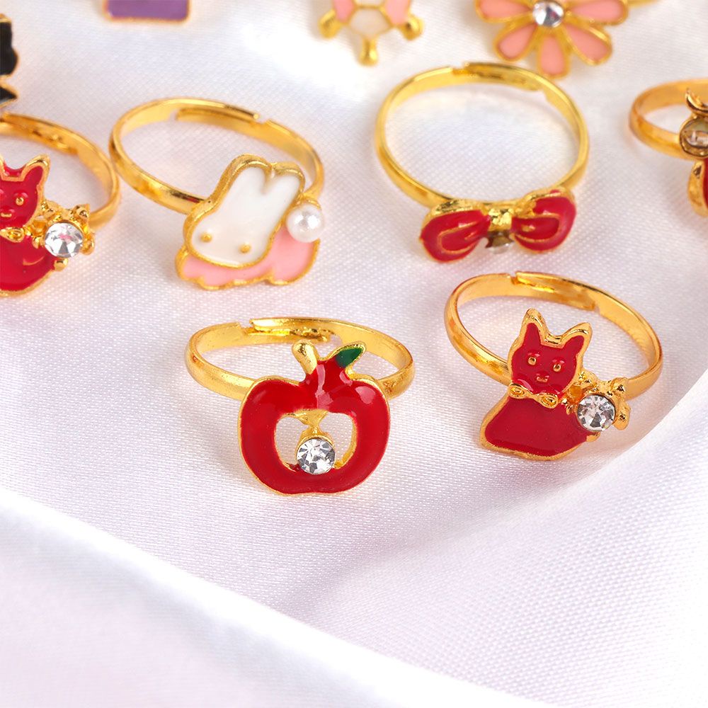 Bộ 36 nhẫn đồ chơi hoạt hình nhiều màu sắc cho bé gái
