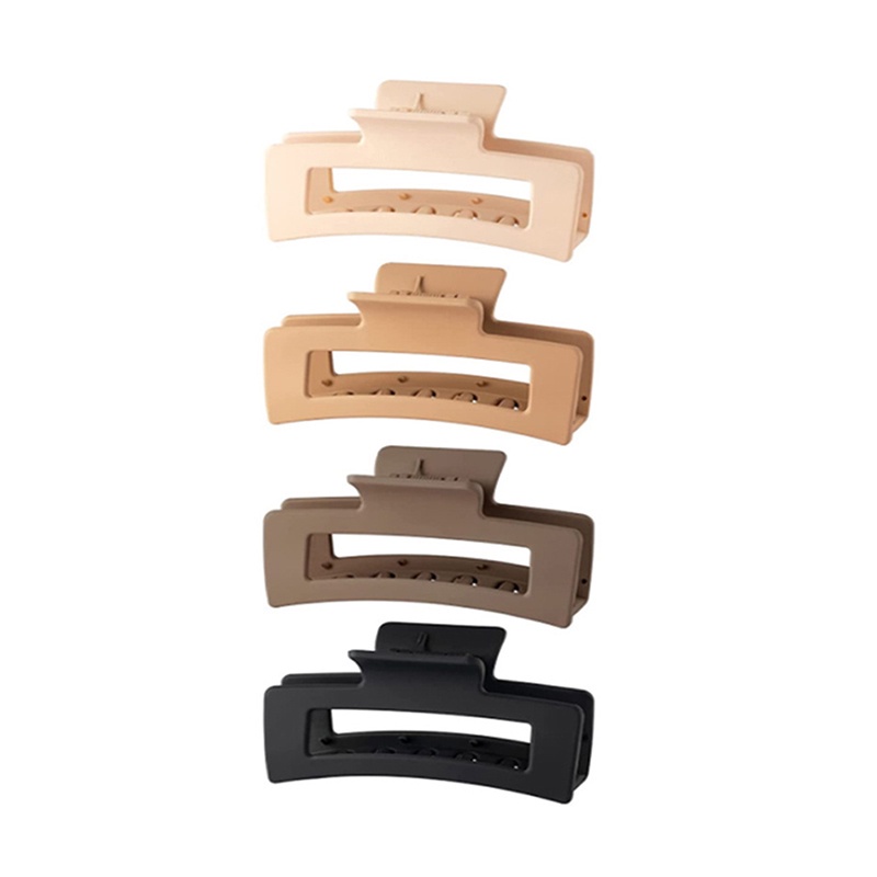 Kẹp Tóc Họa Tiết Hình Học Lớn Màu Xanh Dương Phong Cách Retro Đơn Giản Cho Nữ JP5