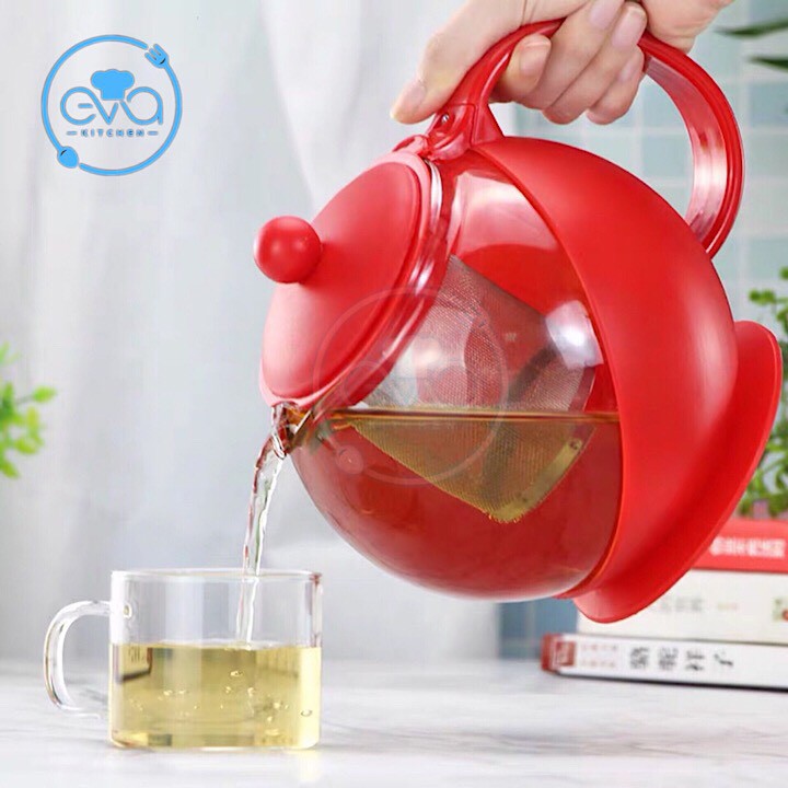 Bình Trà Thủy Tinh Ấm Trà Thủy Tinh Có Lõi Lọc 1250ml