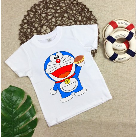 Áo Thun In Hình Doraemon Trẻ Em Dễ Thương Vải Cotton thái S034 Greenshopct