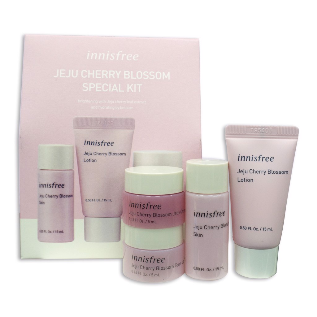 Bộ Kit 4 Món Dưỡng Ẩm, Trắng Da Chiết Xuất Lá Hoa Anh Đào Innisfree Jeju Cherry Blossom Special Kit