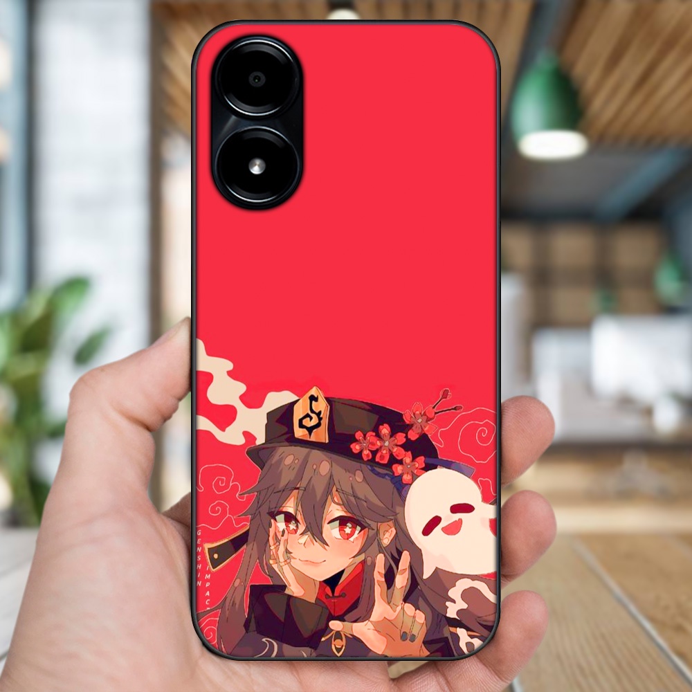 Ốp lưng Vivo Y02s viền đen in hình Hutao Genshin Impact