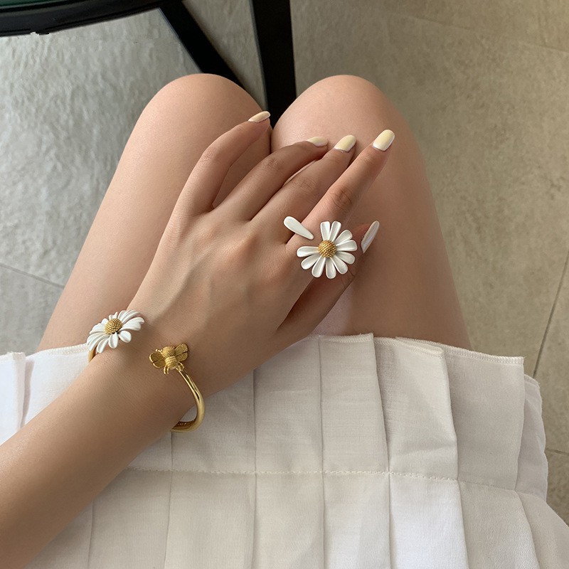 [Video Thực Tế] Bộ Trang Sức Hoa Cúc - Full Set Bông Khuyên Tai - Nhẫn - Kiềng - Vòng Cổ Dây Chuyền