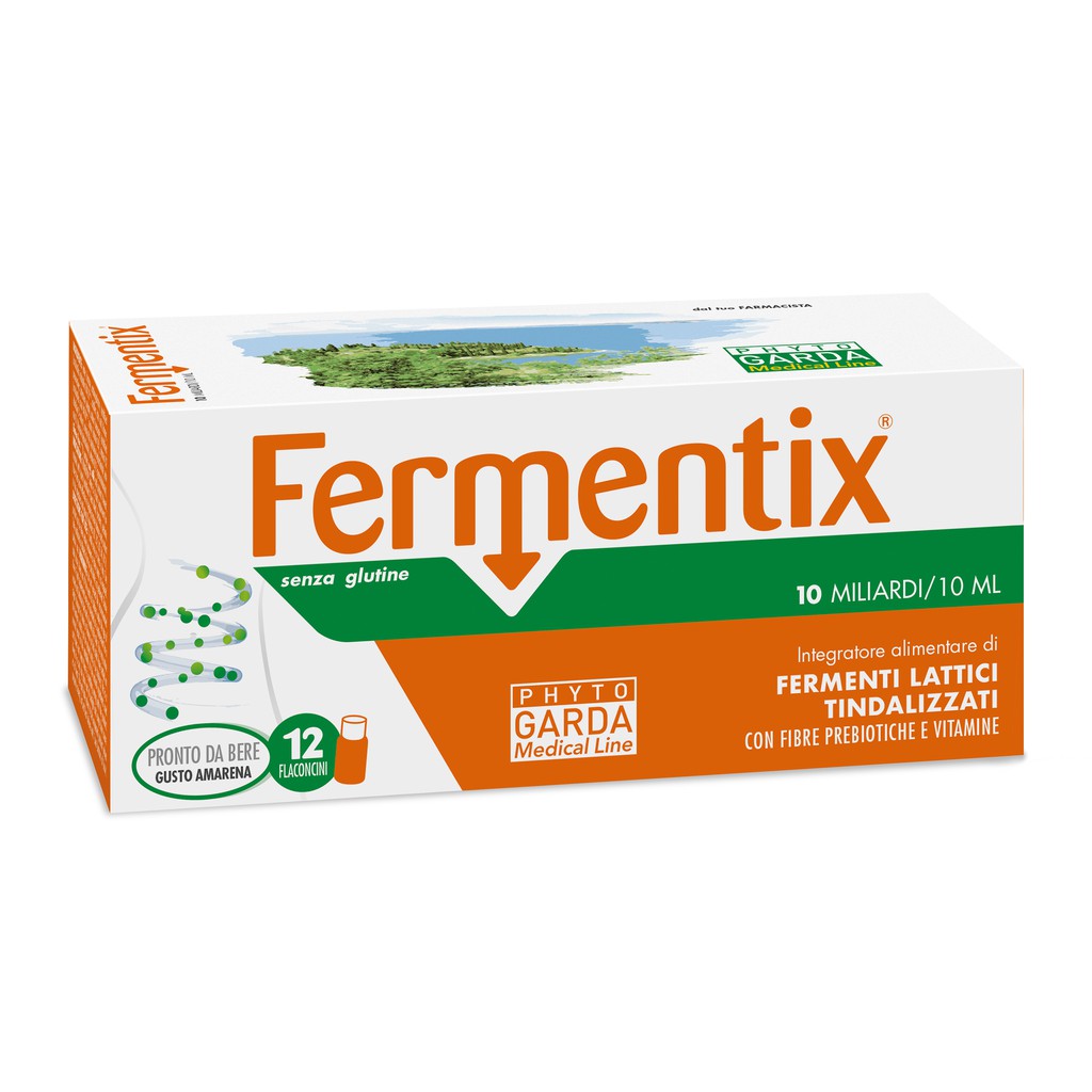 Men vi sinh _ FERMENTIX _ Mã FS.01 _ Hộp 12 lọ 10ml  _ Hộp màu vàng cam