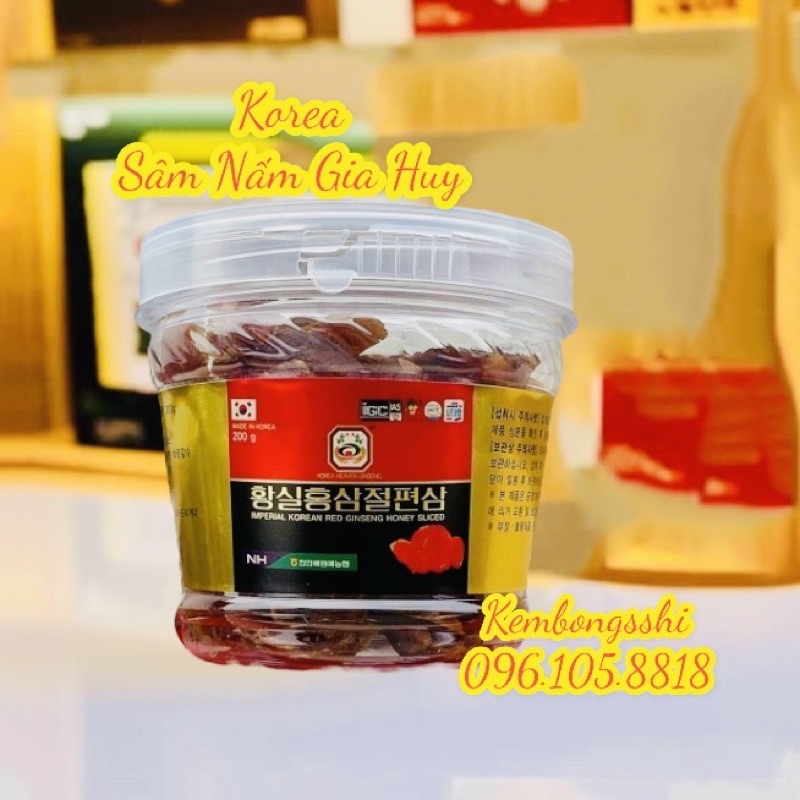 [HÀNG MỚI VỀ] Sâm Lát Tẩm Mật Ong Hộp Quai Xách 200gr HÀN QUỐC