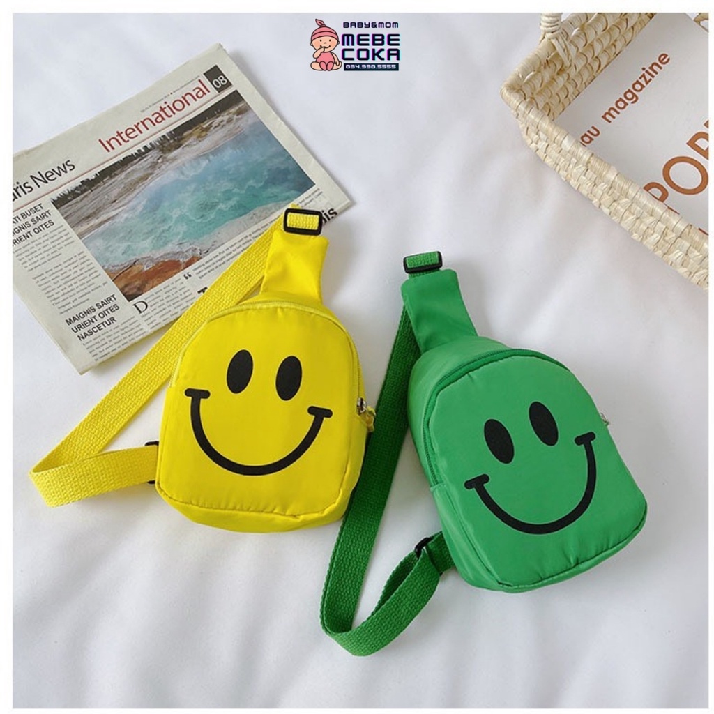 Túi đeo chéo cho bé hình mặt cười, túi trẻ em mini đi chơi – du lịch phong cách hàn quốc siêu cute, ngộ nghĩnh.