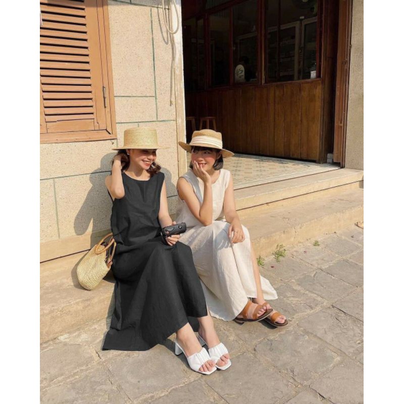 Váy suông xẻ tà