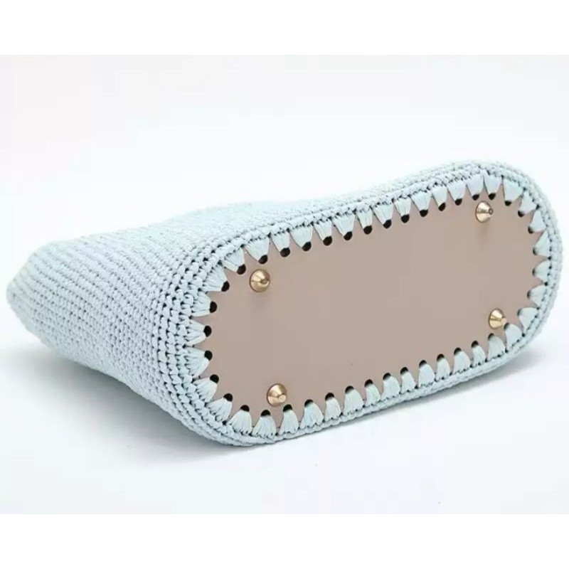 Đế da pu đan móc thủ công Sz 22 * 10cm