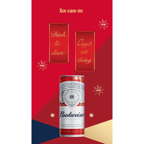 Bia BUDWEISER - King of Beer, Bia Mỹ bán chạy nhất thế giới, Nồng độ cồn 5%, Thùng 24 lon x 330ml