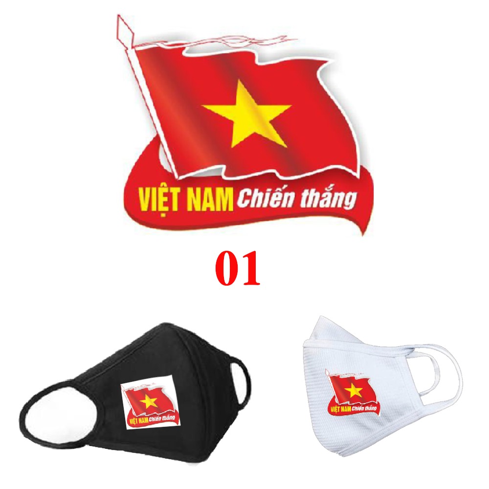 Khẩu Trang Vải IN cờ đỏ sao vàng (Màu cờ Việt Nam) | BigBuy360 - bigbuy360.vn