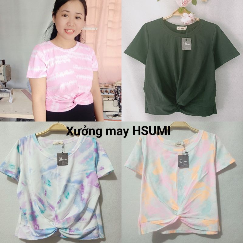 BIGSIZE áo Croptop thun xoắn eo siêu đẹp ( Hàng thiết kế)