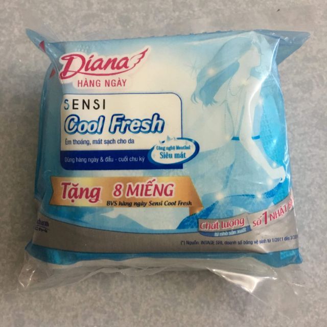 🌱BĂNG VỆ SINH DIANA SENSI COOL FRESH SIÊU MỎNG CÁNH ( GÓI 8 MIẾNG )