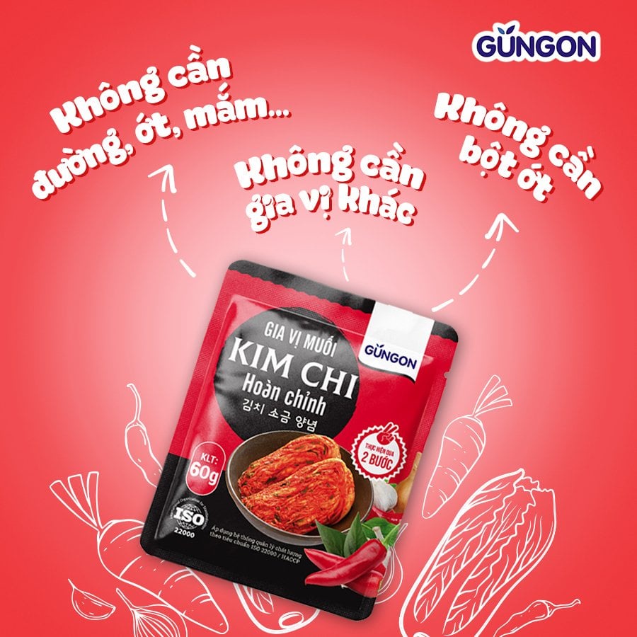 Sốt Muối Kim Chi Hàn Quốc - giòn chua cay đúng vị