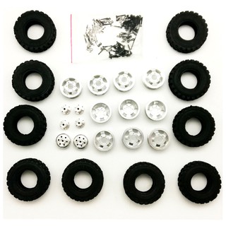 Bộ mâm & lốp đôi Daka lắp cho xe RC 6x6 tỉ lệ 1:16 - WPL, JJRC