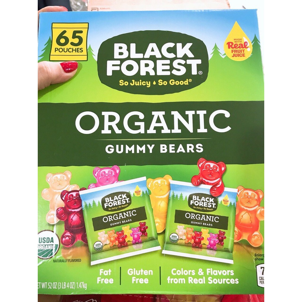 [Lẻ] Kẹo dẻo Gấu hữu cơ Organic Gummy Bears Black Forest Mỹ 22,6g (Date 6/2021)