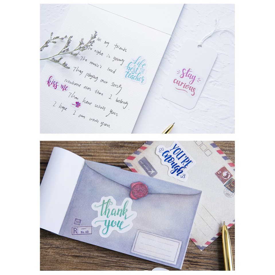 Bộ sticker/ Hình dán Hình Chữ Nghệ Thuật (46 Hình)