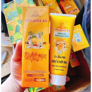 Sửa rửa mặt nghệ mật ong collagen x3