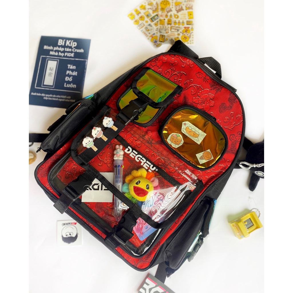 Balo Degrey Đỏ Backpack degrey Red phiên bản giới hạn tết thời trang đi học đi chơi