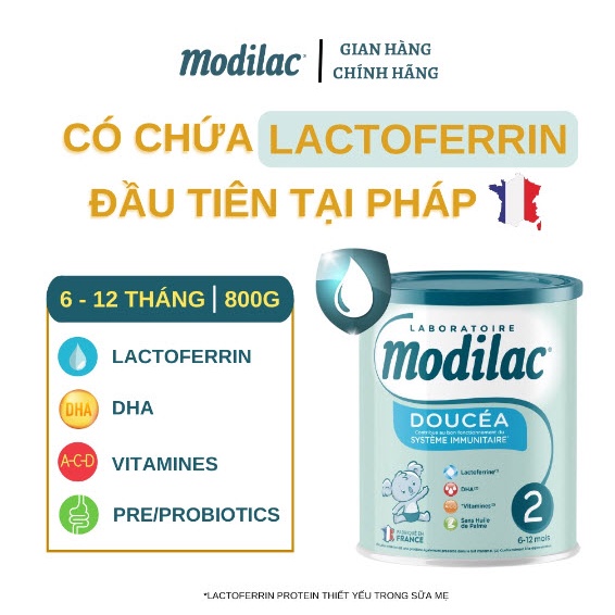 SP dinh dưỡng công thức MODILAC DOUCÉA 2 800G  phát triển miễn dịch và khả năng tư duy của trẻ