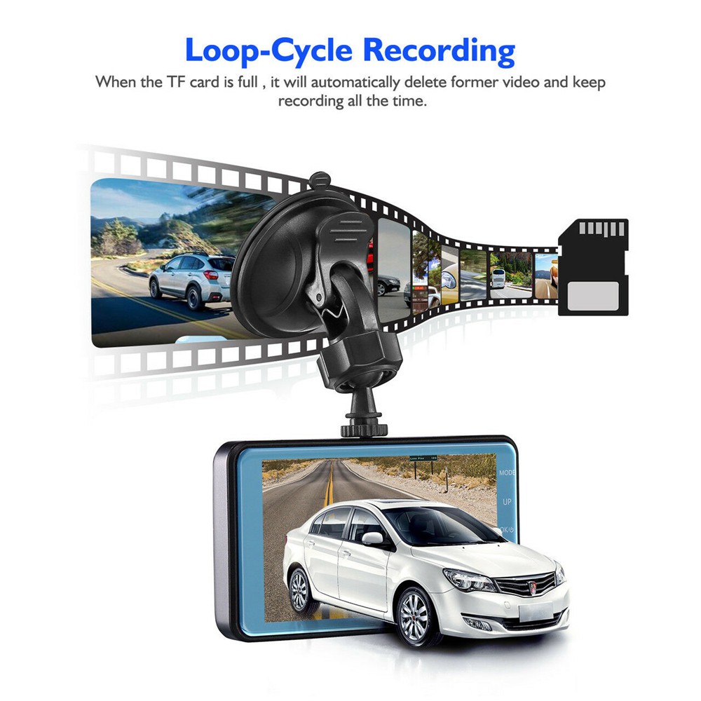 Camera Hành Trình Xe Hơi 4 Inch Hd 1080p Ống Kính Kép Quay 170 Đêm | BigBuy360 - bigbuy360.vn