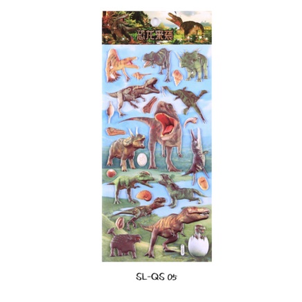 Sticker 3D chống thấm hình khủng long dán cho bé đồ chơi dán giải trí học thêm về khủng long