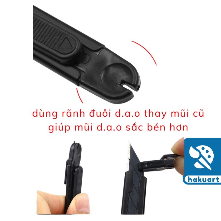 Dao rọc giấy Đen nhám đen matte gọt chì, cắt băng keo, washi tape - Văn phòng phẩm Hakuart