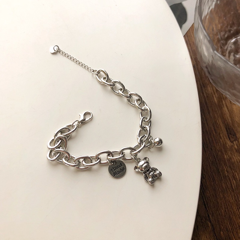 Vòng Tay Gấu 191164Vòng Tay Mặt Thẻ Chữ Bằng Kim Loại Độc Đáo Thời Trang